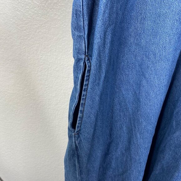 Phases Women's Denim Embroidered Paisley Boho Cottage Core Country Dress Blue XL - Picture 6 of 10